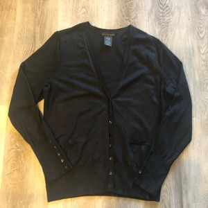 Black v-front cardigan